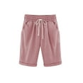 thumbnail image 1 of LUXUR Mini Shorts pour Femmes Bermuda Short Taille Haute Shorts de Plage Bas Élastiques Rose 3TG, 1 of 2