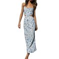 thumbnail image 1 of Txlixc Mujer Sexy Ahueca Hacia Fuera Maxi Vestido Spaghetti Straps Lace Up Bodycon Elegante Noche Fiesta Club Wear Midi Vestido Txlixc Casual, 1 of 6
