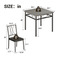 thumbnail image 2 of 3 Piece Kitchen Table Set, Dining Table and Chairs for 2, Metal and Wood Square Dining Room Table Set with 2 Upholstered Chairs, Dining Table Set for Small Spaces, Apartment, 2 of 8