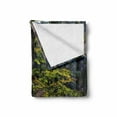 thumbnail image 2 of Forest Soft Flannel Fleece Blanket, Natural Scenery Trees Autumn Season in Woods Wilderness Rural Growth Eco Photo, Cozy Plush for Indoor and Outdoor Use, 50" x 70", Green Pale Pink, by Ambesonne, 2 of 6