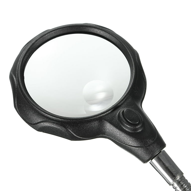Arealer LED Magnifying Magnifier Glass with Light on Stand Clamp Arm Hands  Free Black 