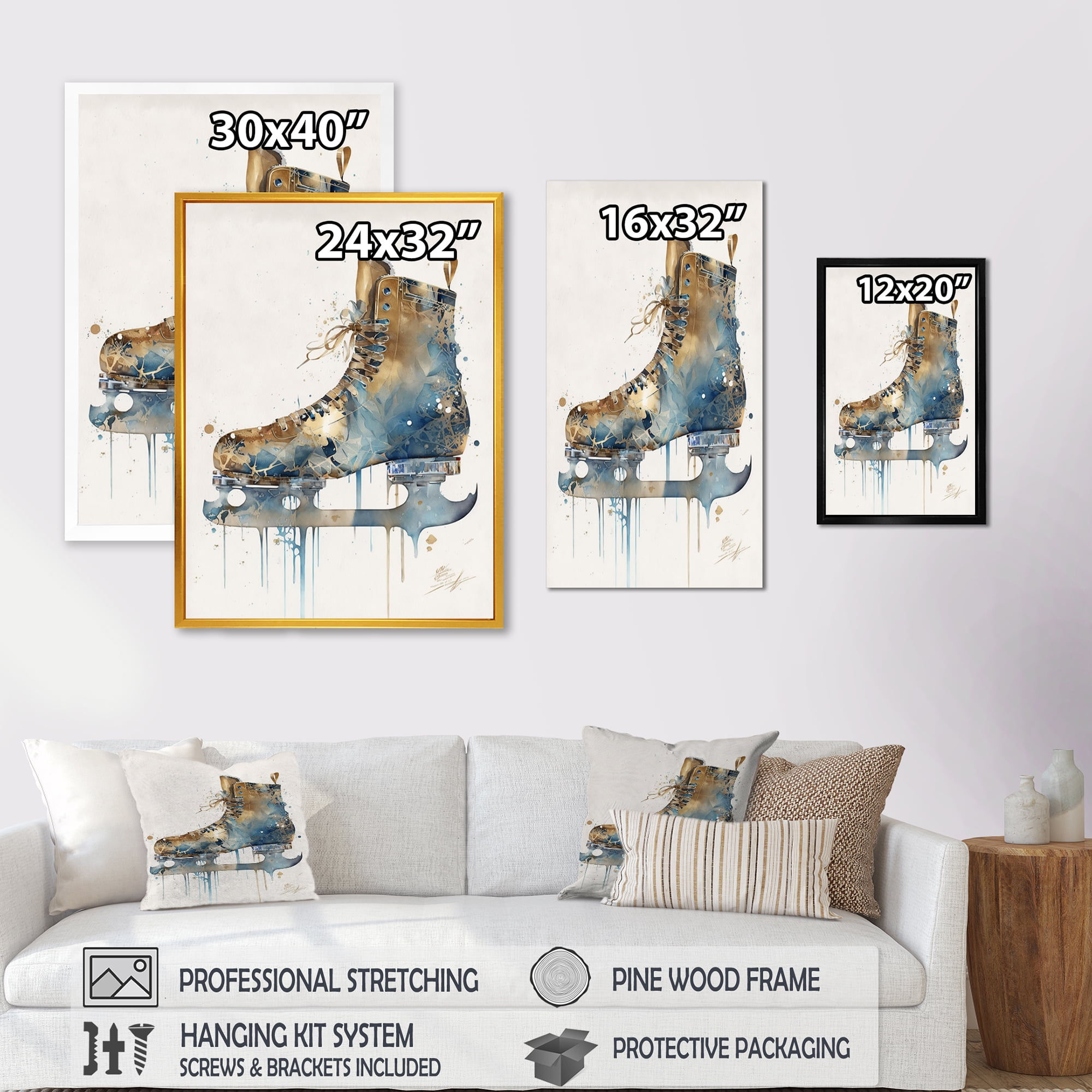 Designart Figure Skate II Canvas Wall Art
