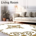 thumbnail image 2 of ODIKA 3'x5' Machine Washable Non-Slip Area Rug, Vintage Lace Medallion Tree Skirt with Ornate Floral Embellishments High Traffic Rug, Gold, 633723, 2 of 7
