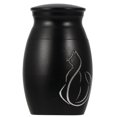 thumbnail image 3 of Pot d'Urnes Funéraire en Acier Inoxydable pour Animaux de Compagnie, Pot d'Urnes Imprimé pour Chaton avec Couvercles à Vis (Noir), 3 of 8
