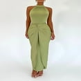 thumbnail image 3 of Twist Front Sleeveless Bodycon Midi Dress for Women, 3 of 8