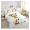 thumbnail image 4 of Jia ma sha Watercolor Giraffe Kids Comforter Set King Size,Cartoon Animals Toddler Bedding Set,Girls Boys Adults Room Decor,Rainbow Tie-dye Boho Down Comforter,Colorful Cute Duvet Insert,2 Pillowcases, 4 of 6