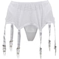 thumbnail image 2 of Zhuge Cinturón de Liguero Mujer, Cintura Alta en Malla Vintage con Tirantes Ajustables y Clip Metal, Sin calcetines y bragas,El estilo A,Talla 2XL Blanco, 2 of 3