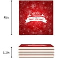 thumbnail image 3 of FMSHPON Merry Christmas Set of 4 Coaster for Drinks, Absorbent Ceramic Stone Coasters Cup Mat with Cork Base for Home Kitchen Room Coffee Table Bar Decor, 3 of 4