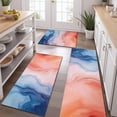 thumbnail image 2 of Blue Red Purple Marble Pattern Kitchen Rugs Sets Of 3,Kitchen Runner Rugs Non Skid Washable,Decorative Kitchen Floor Mats for Kitchen,Sink,Laundry,17"x30"+ 17"x47" + 17"x59", 2 of 6
