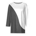 thumbnail image 4 of Women's 3/4 Sleeve Round Neck Printed T-Shirt Tops Blouses Casual Daily Wear Vacation Beach Loungewear Fashion Essential Gift for Ladies | CSEONE,Gray XL, 4 of 5