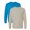 Sapphire+Sand-2PCS, variant on Gildan Unisex Ultra Cotton Long Sleeve T-Shirt 100% Cotton Heavyweight Classic Fit Plain Tee (Sapphire+Sand-2PCS, S)