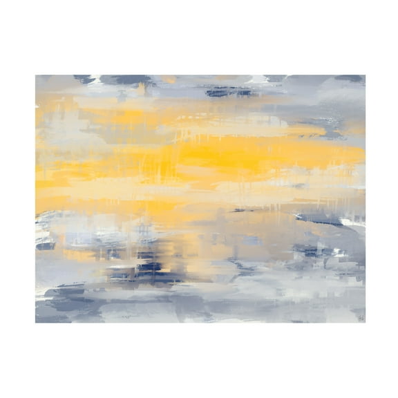 Canvas Wall Art - Line and Brush 'Bold And Gold 1' Wall Art for Living Room, Bedroom, or Office Décor by Trademark Fine Art - 19 x 14 Inches