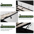 thumbnail image 4 of Queen Size Velvet Lift Up Storage Bed Frame, Hydrualic Underneath Storage, Upholstered Platform Bed, Wooden Slats Support, No Box Spring Needed, 4 of 8