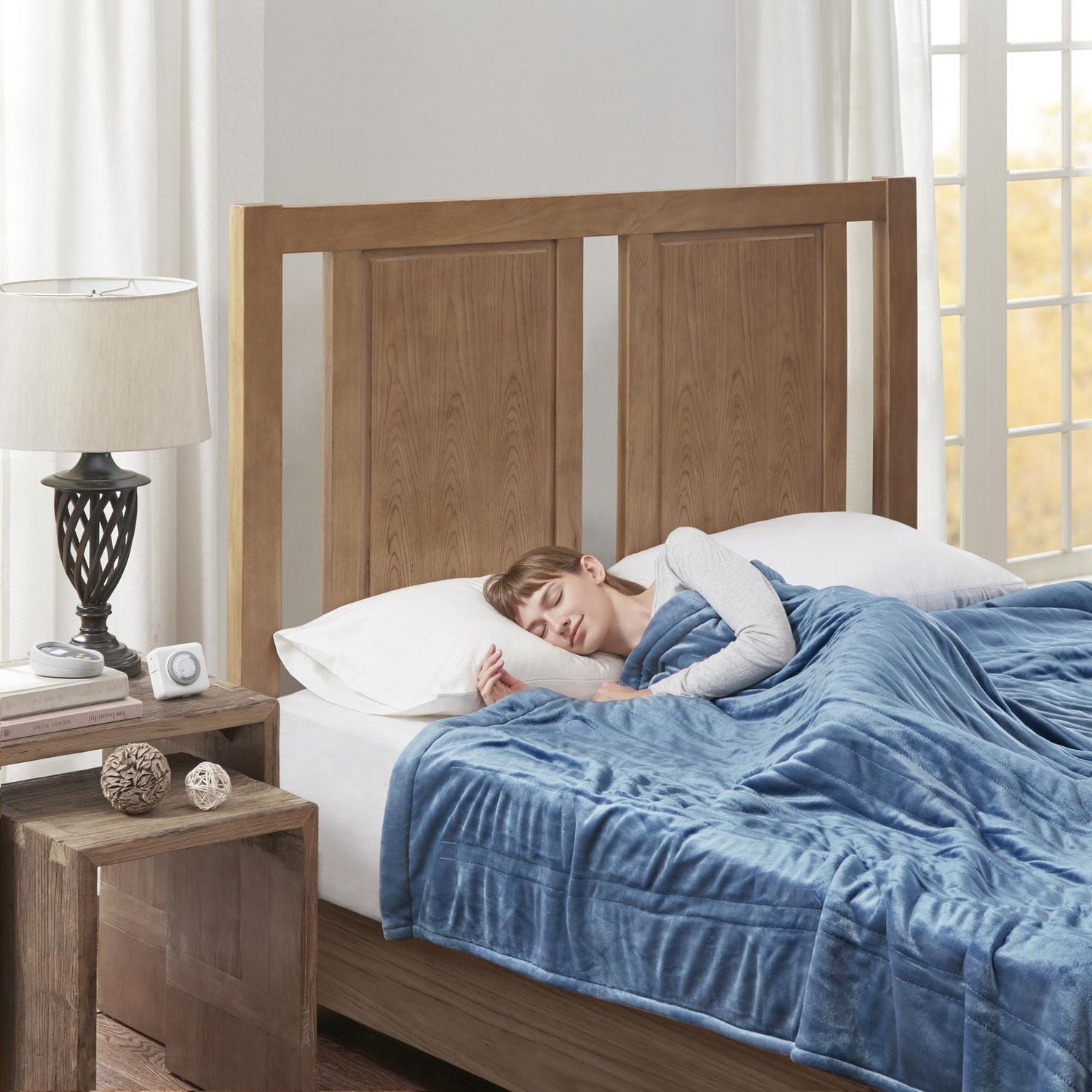 CC Couverture chauffante en peluche avec minuterie automatique