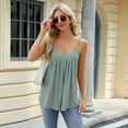 thumbnail image 4 of SWSMCLT Women's Tank Tops Soft Cami Shirt Cami Fashion Camisole Shirt Babydoll Top Summer Sleeveless Cut Out Scoop Neck Green X-Large, 4 of 5