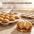 thumbnail image 5 of Kikcoin 2 Pack Muffin Pan Set, 12-Cup Non-stick Cupcake Pan, Carbon Steel Baking Pans Oven Safe up to 446℉, 5 of 8