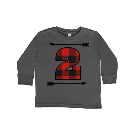 

Inktastic 2nd Birthday Buffalo Plaid 2 Year Old Gift Toddler Boy or Toddler Girl Long Sleeve T-Shirt