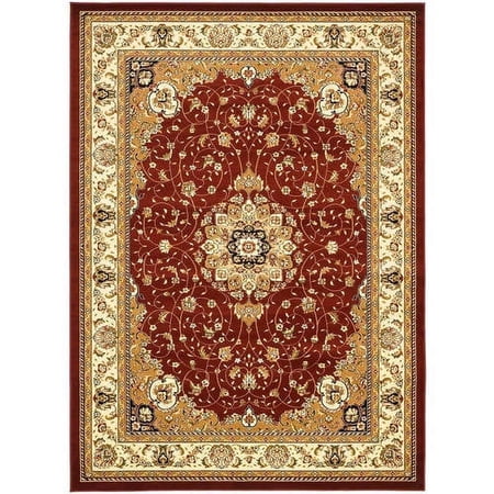 SAFAVIEH Lyndhurst Gabriella Traditional Bordered Area Rug Red/Ivory 5 3 x 7 6