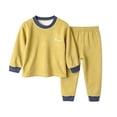 thumbnail image 2 of Xdegoge Kids Warm Thermal Underwear Sets Boys Girls Contrast Trim Long Sleeve Top and Pants Winter Base Layer Pajamas Two Piece Sleepwear Cozy Home Loungewear, 2 of 7