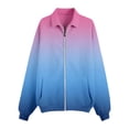 thumbnail image 5 of Holzkary Zip Up Hoodie Women Oversize Zip Sports Sweatshirt Jacket Lightweight Sports Jacket Gradient Color Long Sleeve Sweatshirts Fall Outfits 2025 O Versized Hoodies Casual Fashion Jackets Pink S, 5 of 5