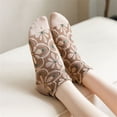 thumbnail image 4 of Virmaxy Womens Floral Cotton Socks, 5 Pairs Vintage Embroidered Floral Socks, Warm Vintage Floral Socks for Winter Vintage Court Embossed Socks Girls Middle Tube, 4 of 8