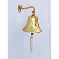 thumbnail image 3 of Handcrafted Cast Iron - Brass Plated Hanging Ship's Bell 6"", 3 of 5