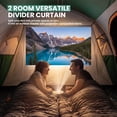 thumbnail image 4 of EDX 8-Person Camping Tent with Waterproof Double Layer & Standing Height Cabin, Mesh Roof, Divided Curtain, Easy Setup & Family-Friendly, Portable Carry Bag, Spacious for Car Camping, Green, 4 of 8
