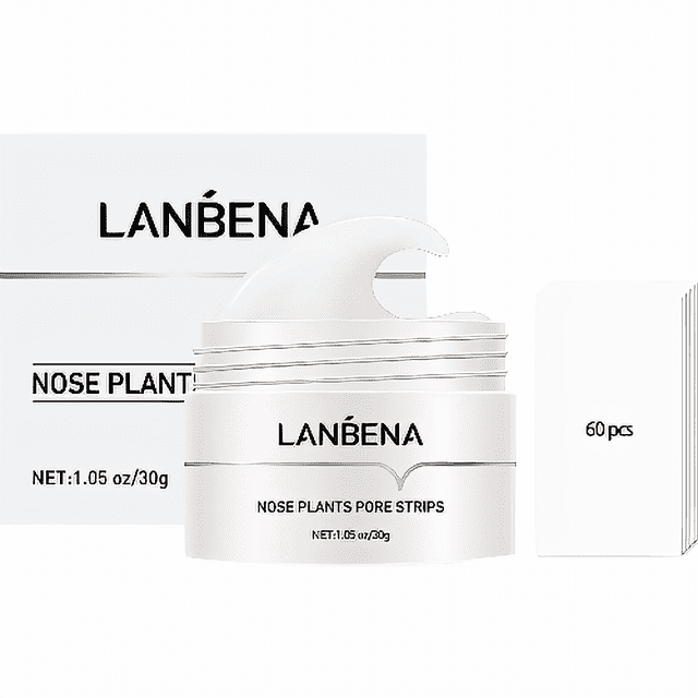 Lanbena Crema Magica Removedor Puntos Negros Espinillas Mascarilla Nasal Piel Mixta Unisex Dia o Noche 30 Gramos + 60 Tiras