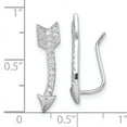 thumbnail image 2 of Beautiful Sterling Silver Rhodium-plated CZ Arrow Ear Climber Earrings, 2 of 2