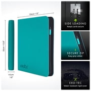 Vault X 12 Pocket Trading Card Zip Binder, 480 Cards, Premium Exo-Tec Album Material, 20 Side-Loading Pages, Folder, Sports, TCG (Teal)