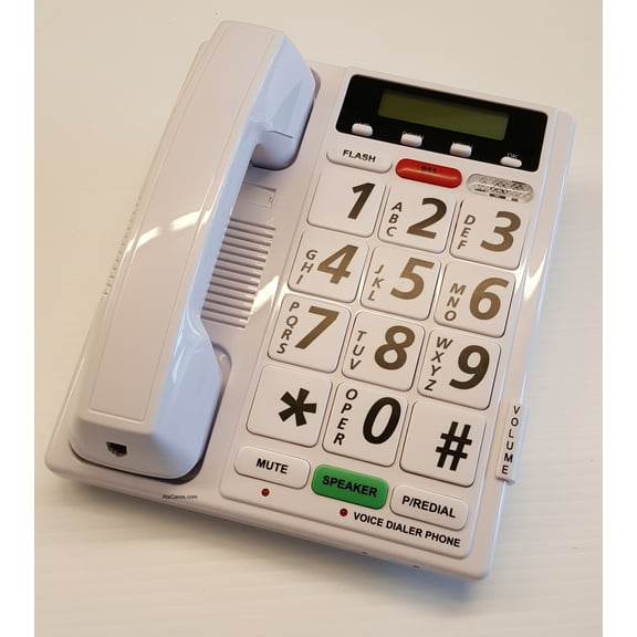 Voice Activated Corded phone with Hands-Free Dialing, White