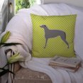 thumbnail image 3 of Carolines Treasures BB3796PW1414 Scottish Deerhound Checkerboard Green Fabric Decorative Pillow, 3 of 4