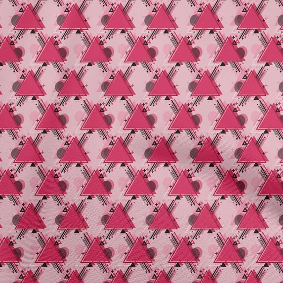 oneOone Cotton Poplin Twill Light Pink Fabric Geometric Sewing Material Print Fabric By The Yard 56 Inch Wide