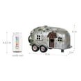 thumbnail image 5 of Exhart Solar Silver Camping Trailer Garden Statue, 6 inch, Resin, 5 of 8
