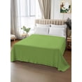 thumbnail image 3 of Queen Size Flat Sheet Only, Fruit Green Soft Brushed Microfiber Bed Sheets, Farmhouse Solid Green Color Modern Art Hotel Quality Breathable Bedding Top Sheet, Easy Care, 90"x102", 3 of 9