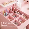 thumbnail image 5 of LINLUX Kids Vanity Table and Chair Set,Princess Makeup Dressing Table with Tempered Glass Mirror,Storage Organizer,Gift for Girls,Pink, 5 of 9