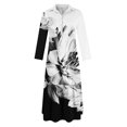 thumbnail image 5 of CharmCyan Women's Casual Loose Fashionable Floral Print Dress Black L, 5 of 6