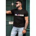thumbnail image 3 of ABPHQTO Camiseta para hombre con gráfico de la bandera estadounidense Black Freedom para hombre, 3 of 5