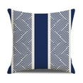 thumbnail image 5 of PEACNNG Decorative Throw Pillow Covers Blue Geometric Linen Pillow Case Square Cushion Covers for Home Couch Garden Sofa Farmhouse Cusion 18 x 18 Inch Set of 4, 5 of 5