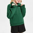 thumbnail image 4 of Sopiago Kids Sweatshirts Girls Long Sleeve Pullover Crop Tops Kids Lightweight Fleece Fashion Winter Half Zip Sweatshirt Green,11-12 Years, 4 of 7