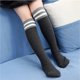 thumbnail image 4 of Sonducket Calcetines de tubo medio Algodón puro Forro cómodo Gran elasticidad Medias lindas Diseño de rayas Absorbente de sudor para niños Medias tipo 32 Sonducket AP009517-32, 4 of 6