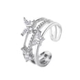 thumbnail image 4 of Unisex Double Butterfly Zircon Ring Adjustable Open Copper Electroplated Jewelry For Women Men Fashion Jewelry, 4 of 4