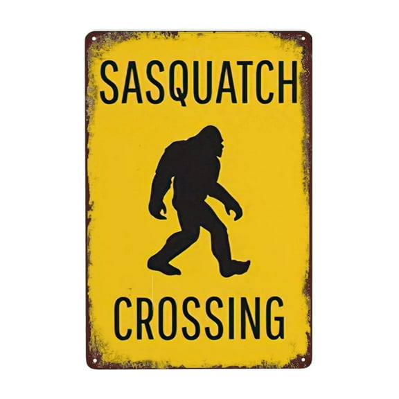 Retro Tin Signs Sasquatch Crossing Vintage Metal Signs Posters For Garage Man Cave Shop Bar Pub Decor 12x8 Inch