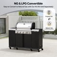 thumbnail image 3 of Brand Man 5-Burner Outdoor Gas Kitchen Grill Island with Side Burner, BBQ Station with Storage Cabinets and Fold-out Prep Table, LPG/NG Convertible, 3 of 9