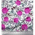thumbnail image 1 of Soimoi Crepe Silk Fabric Leaves & Rose Flower Fabric Prints By Yard 42 Inch Wide, 1 of 1