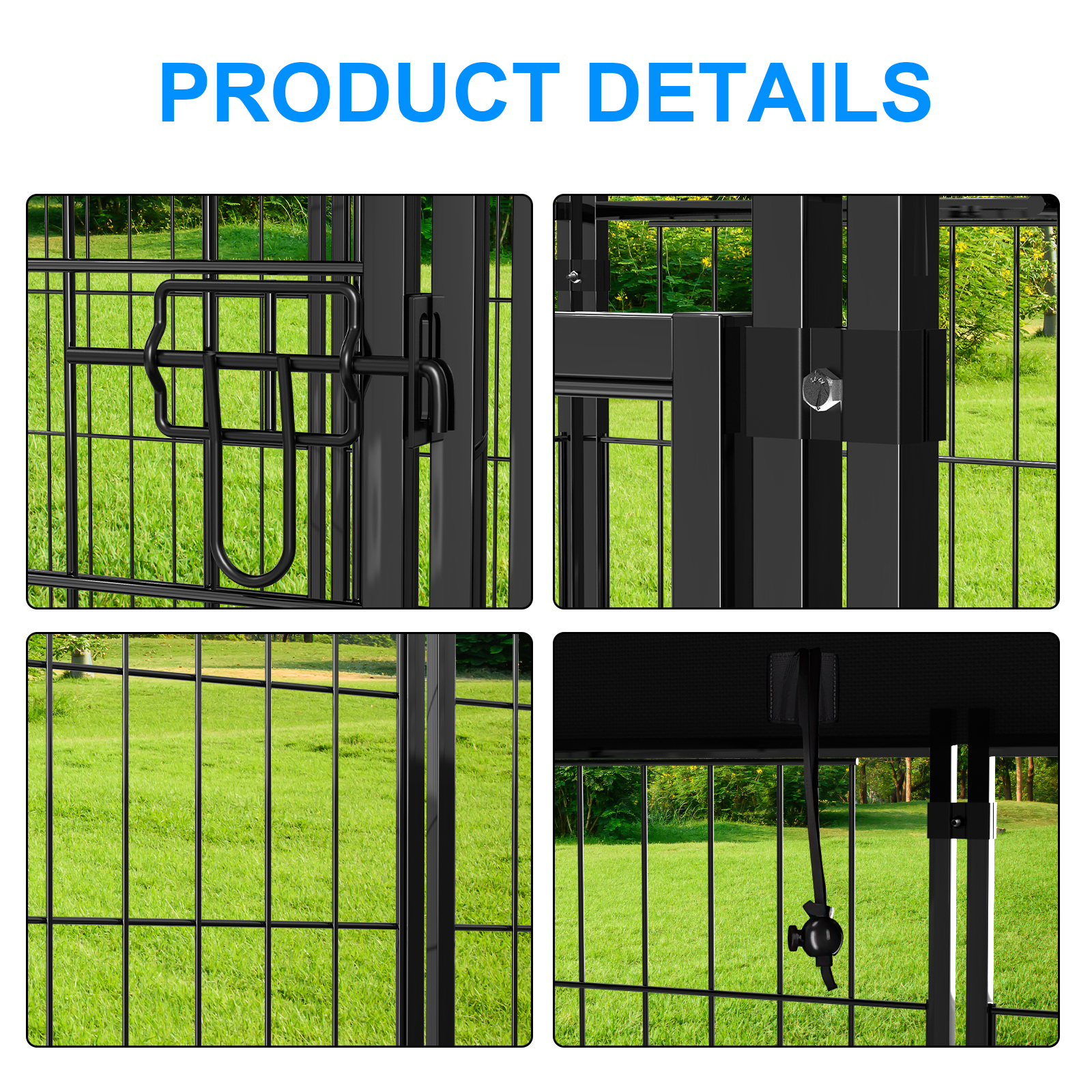 Vipuse 4'x4' Large Outdoor Dog Kennel with Waterproof Roof photo 5