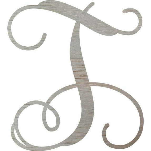 Wooden Monogram Letter 18'' Letter T, Unfinished Craft Vine