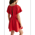 thumbnail image 3 of Vestido de Mujer con Mangas Abullonadas, Cuello Cuadrado, Lazo en la Espalda y Cremallera, Rojo L, 3 of 7
