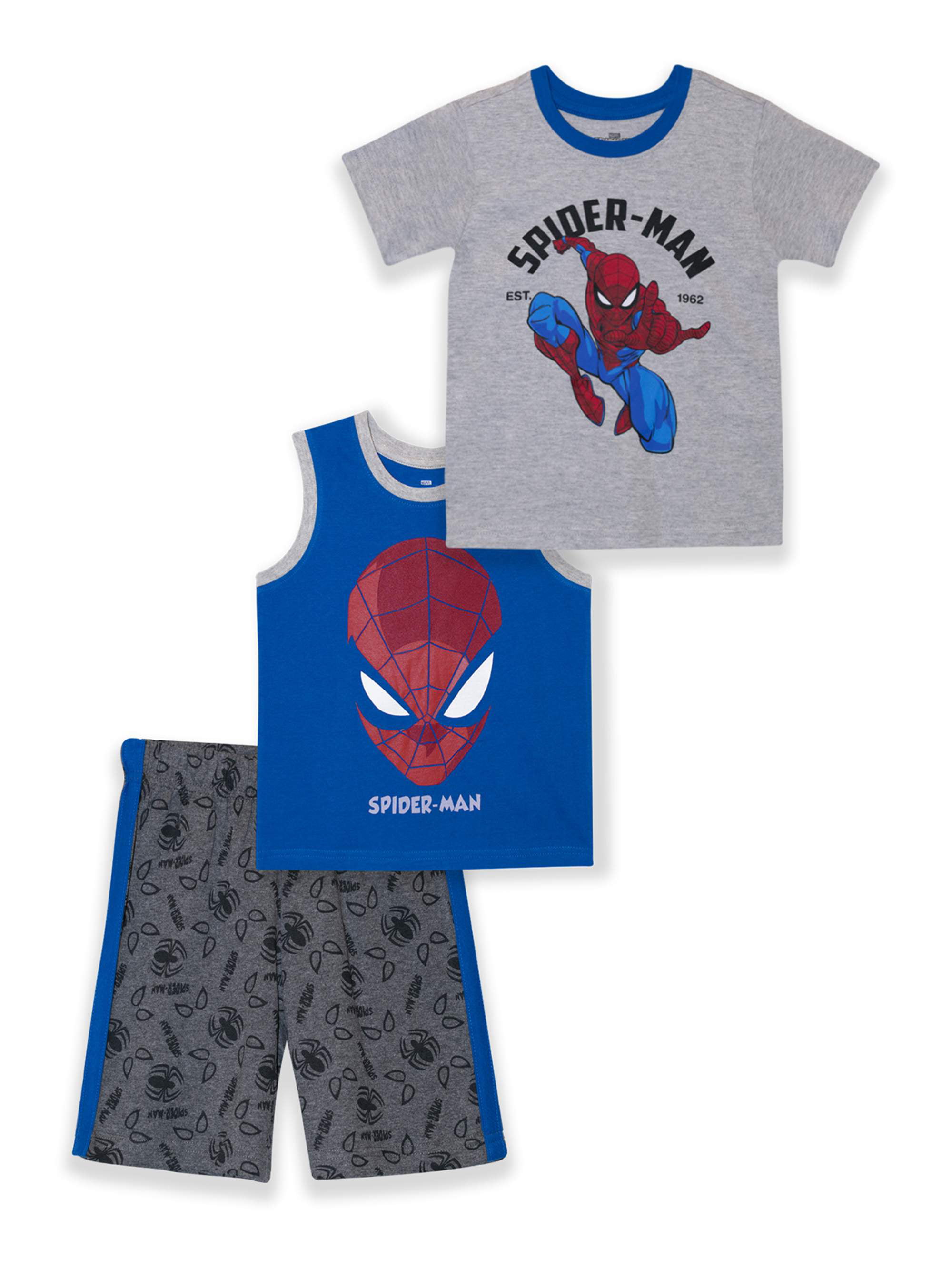 Spiderman Marvel Little Boys Set  2 Pc /T-shirt & Short/ Red and Gray/ 4-7/NEW