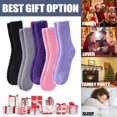 thumbnail image 6 of 5 Pairs Womens Fuzzy Slipper Socks, Ultra Soft Microfiber Crew Socks for Winter, Non-Slip Cozy House Socks with Fluffy Lining, 6 of 6